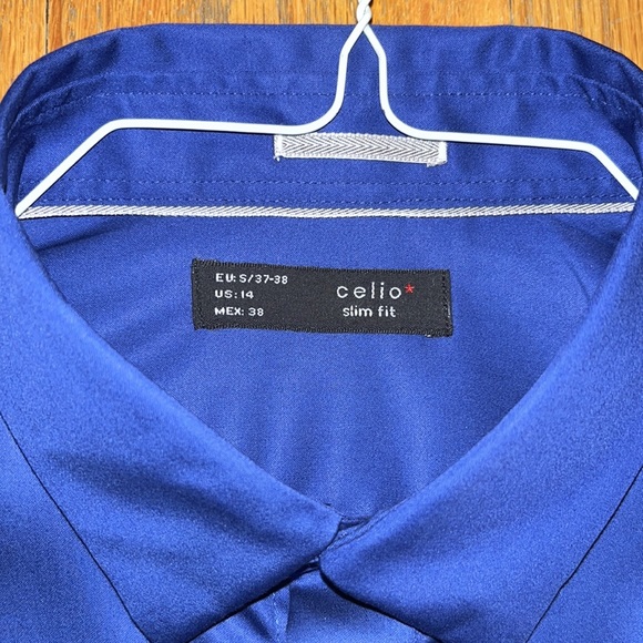 Celio Dress Button-Down Shirt (Royal Blue) - Picture 2 of 3